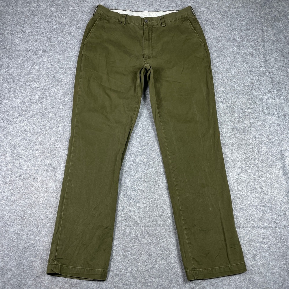 Polo Ralph Lauren Chino Pants Mens 36x34 (Fits 33x32.5) Olive Classic Fit Twill